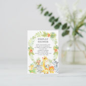 ジャングル動物ベビーシャワーギフトディスプレイシャワー エンクロージャーカード (スタンド正面)