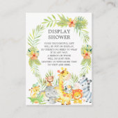 ジャングル動物ベビーシャワーギフトディスプレイシャワー エンクロージャーカード (正面)