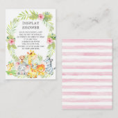 ジャングル動物ベビーシャワーギフトディスプレイシャワー エンクロージャーカード (正面/裏面)