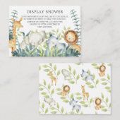 ジャングル動物ベビーシャワーギフトディスプレイシャワー エンクロージャーカード (正面/裏面)