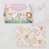 ジャングル動物ベビーシャワーギフトディスプレイシャワー エンクロージャーカード (正面/裏面)