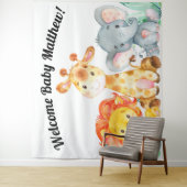 ジャングル動物ベビーシャワーバックドロップ タペストリー (インサイチュ)