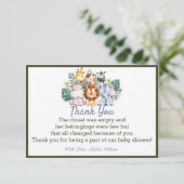 ジャングル動物ベビーシャワーパーティーサンキューカード サンキューカード (スタンド正面)