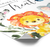 ジャングル動物ベビーシャワーベビーは甘いサイン ポスター (角)