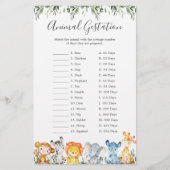 ジャングル動物ベビーシャワー動物の妊娠ゲーム (正面)