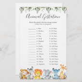 ジャングル動物ベビーシャワー動物の妊娠ゲーム (正面/裏面)