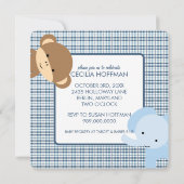 ジャングル動物ベビーシャワー招待状 招待状 (裏面)