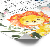 ジャングル動物ベビーシャワー深夜おむつサイン ポスター (角)