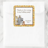 ジャングル動物ベビーシャワー誕生日パーティーのお気に入り スクエアシール (バッグ)