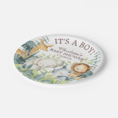 ジャングル動物ベビーシャワー7"プレート ペーパープレート (アングル)