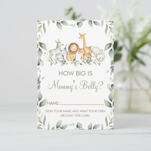 ジャングル動物ママのベリーゲームカードの大きさ 招待状 (スタンド正面)