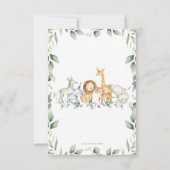 ジャングル動物ママのベリーゲームカードの大きさ 招待状 (裏面)