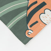 ジャングル動物ヴィンテージ動物相 フリースブランケット (角)