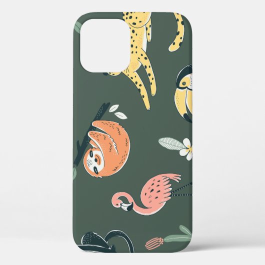 ジャングル動物ヴィンテージ動物相 Case-Mate iPhoneケース (裏面)