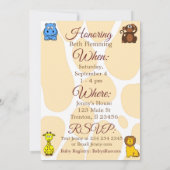 ジャングル動物園の動物ベビーシャワー招待状 招待状 (裏面)