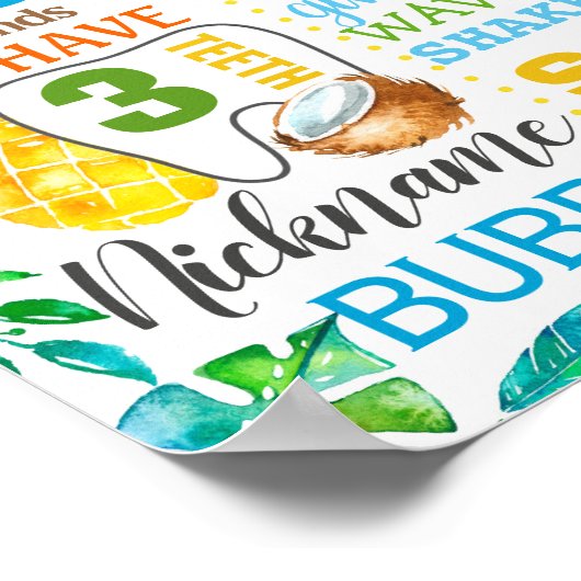 ジャングル動物園の動物誕生日のポスター看板 ポスター (角)