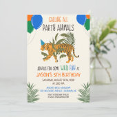 ジャングル動物園の誕生日招待状 男の子用 年齢自由 招待状 (スタンド正面)