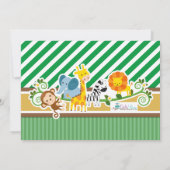 ジャングル動物園サファリアドベンチャー誕生日写真 招待状 (裏面)