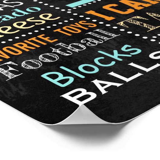 ジャングル動物園サファリ動物最初の誕生日ボード ポスター (角)