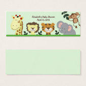 ジャングル動物園パーティーシャワー/誕生日メッセージカード (正面&裏面)