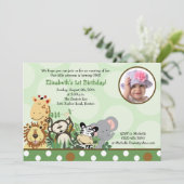 ジャングル動物園パーティー誕生日招待状(写真あり) 招待状 (スタンド正面)