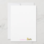 ジャングル動物園パーティー 5x7 ブラウン/ピンク ベビーシャワー 招待状 (裏面)