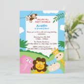 ジャングル動物招待状 招待状 (スタンド正面)