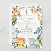 ジャングル動物確認招待状 招待状 (正面)