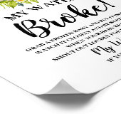 ジャングル動物私の水は赤ちゃんシャワーのサインを壊した ポスター (角)