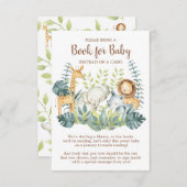 ジャングル動物赤ちゃんシャワーベビーカード帳 エンクロージャーカード (正面/裏面)