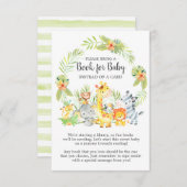 ジャングル動物赤ちゃんシャワーベビーカード帳 エンクロージャーカード (正面/裏面)