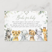 ジャングル動物,サファリ,ワイルドワン,ベビー用の本 エンクロージャーカード (正面)