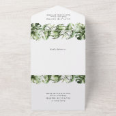 ジャングル動物,サファリ,ワイルドワン,最初の誕生日 オールインワン招待状 (外側)