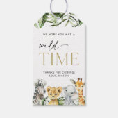 ジャングル動物,サファリ,ワイルドワン,最初の誕生日 ギフトタグ (正面)