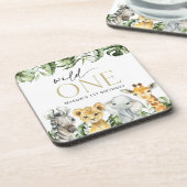 ジャングル動物,サファリ,ワイルドワン,最初の誕生日 コースター (左側)