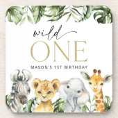 ジャングル動物,サファリ,ワイルドワン,最初の誕生日 コースター (正面)