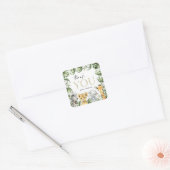 ジャングル動物，サファリ，ワイルドワン，最初の誕生日 スクエアシール (封筒)