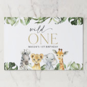 ジャングル動物,サファリ,ワイルドワン,最初の誕生日 ペーパーパッド (正面)