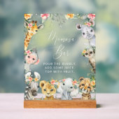 ジャングル動物,サファリ,花,モモザバー アクリルサイン (ニュートラル)