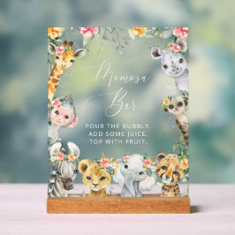 ジャングル動物,サファリ,花,モモザバー アクリルサイン