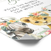 ジャングル動物,サファリ,花,モモザバー ポスター (角)