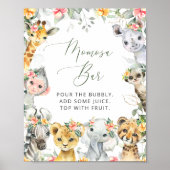 ジャングル動物,サファリ,花,モモザバー ポスター (正面)