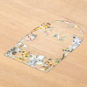 ジャングル動物,サファリ,花,赤ちゃんシャワー アクリル招待状 (レイダウン)