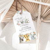 ジャングル動物，サファリ，花，赤ちゃんシャワー ギフトタグ