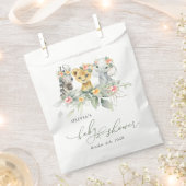 ジャングル動物，サファリ，花，赤ちゃんシャワー フェイバーバッグ (クリップ留めされた状態)