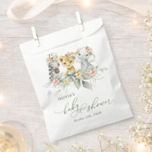 ジャングル動物，サファリ，花，赤ちゃんシャワー