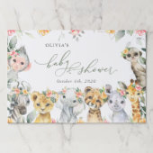 ジャングル動物,サファリ,花,赤ちゃんシャワー ペーパーパッド (正面)