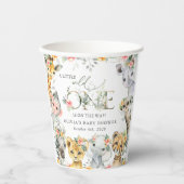 ジャングル動物,サファリ,花,赤ちゃんシャワー 紙コップ (正面)