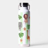 ジャングル動物:トール銅真空インス ウォーターボトル (正面)