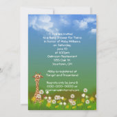 ジャングル双子ベビーシャワー 招待状 (裏面)